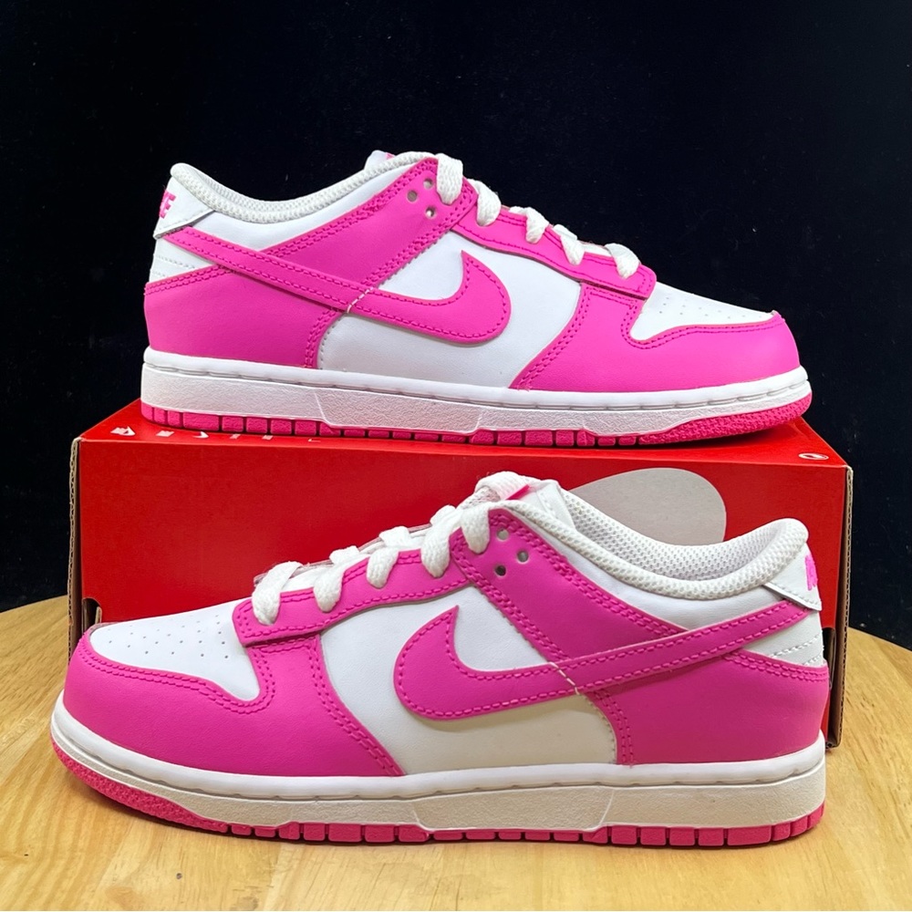 Nike Dunk Low Laser Fuchsia Pre School Sizes FB9108-102 Nike Dunk Pink